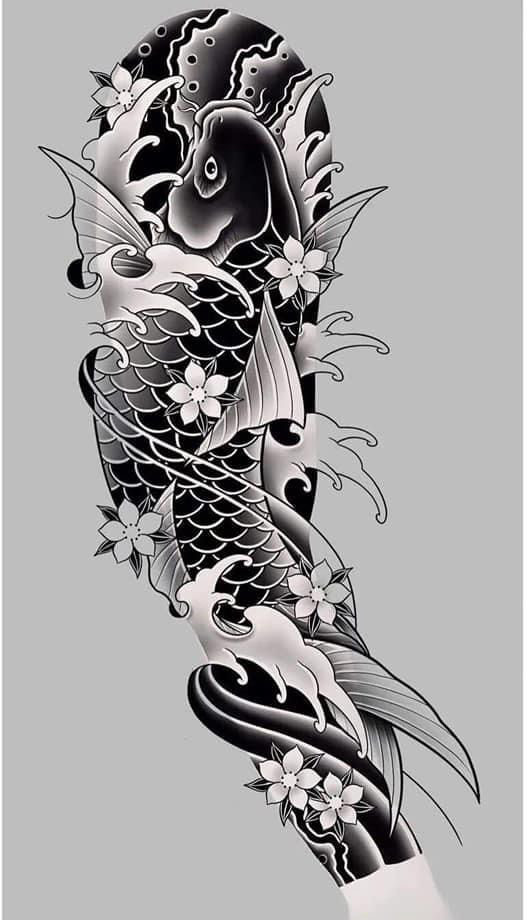 鯉魚紋身新設(shè)計，友情與陪伴的溫馨故事展